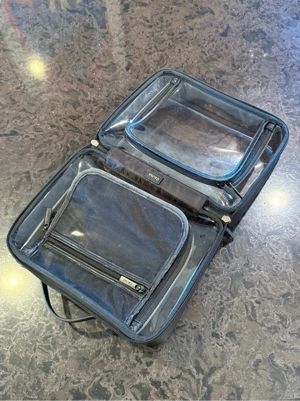 Calpak Large Clear Cosmetics Case Black